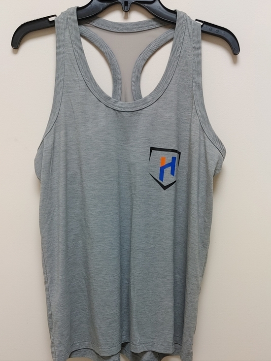 Athletic Works Tops - Performance Grey Racerback Tank Top with Logo Women's Size Large
